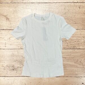 NWT SKIMS Cotton Rib T-Shirt Marble Crew Neck Short Sleeve AP-TSH-0815 Small